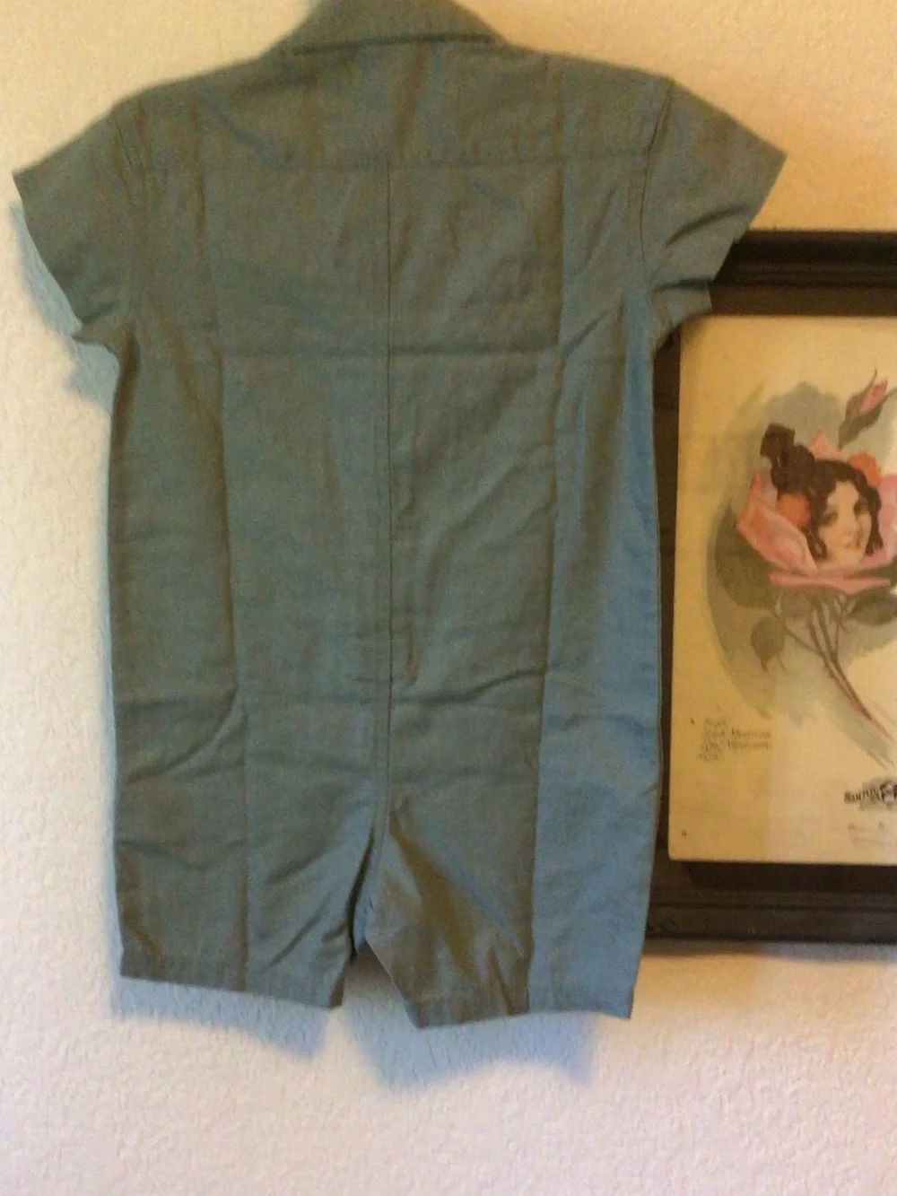 GAP Blue-Green Embroidered Button-Front Romper